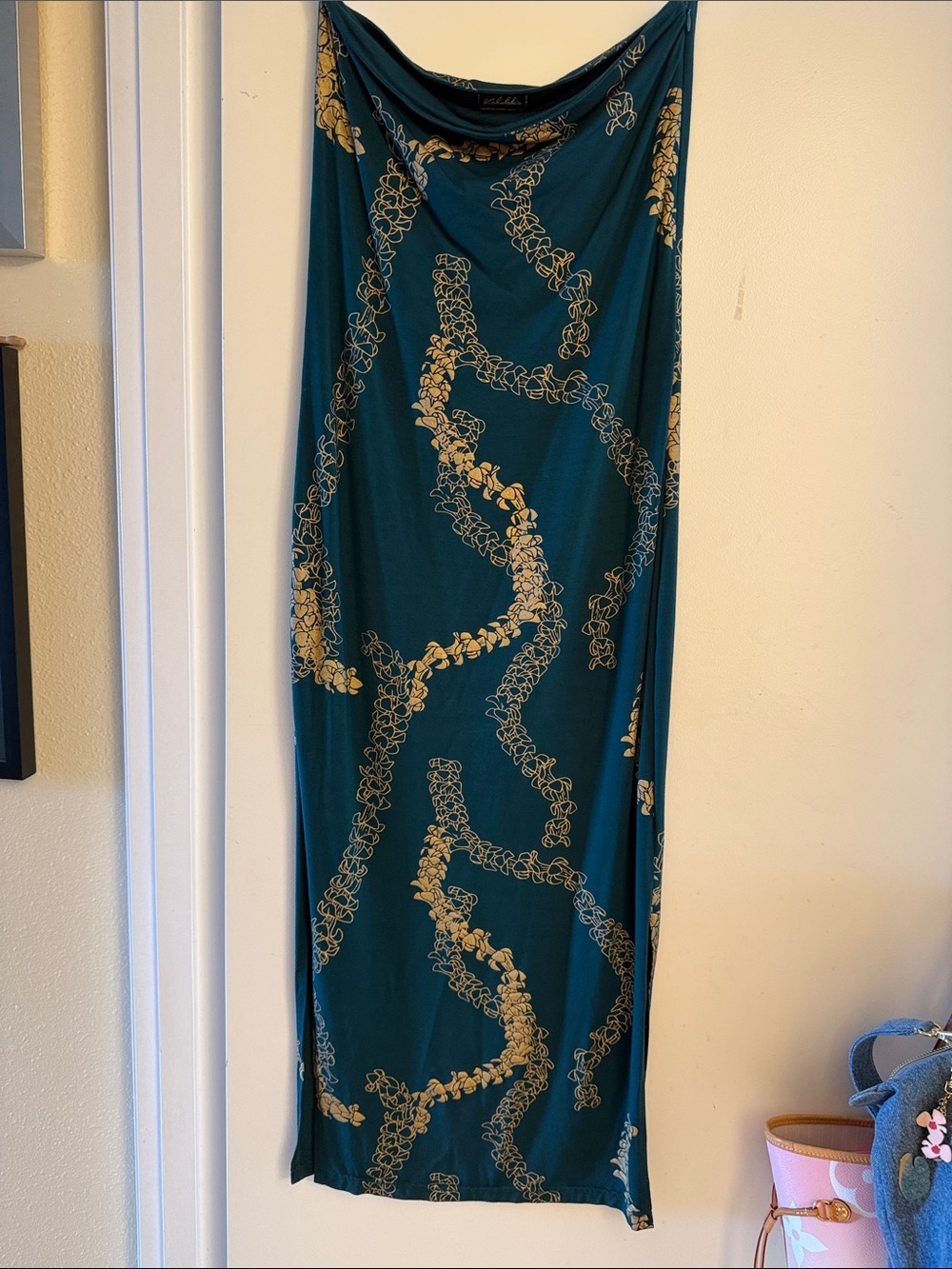 Teal Floral Print Maxi dress